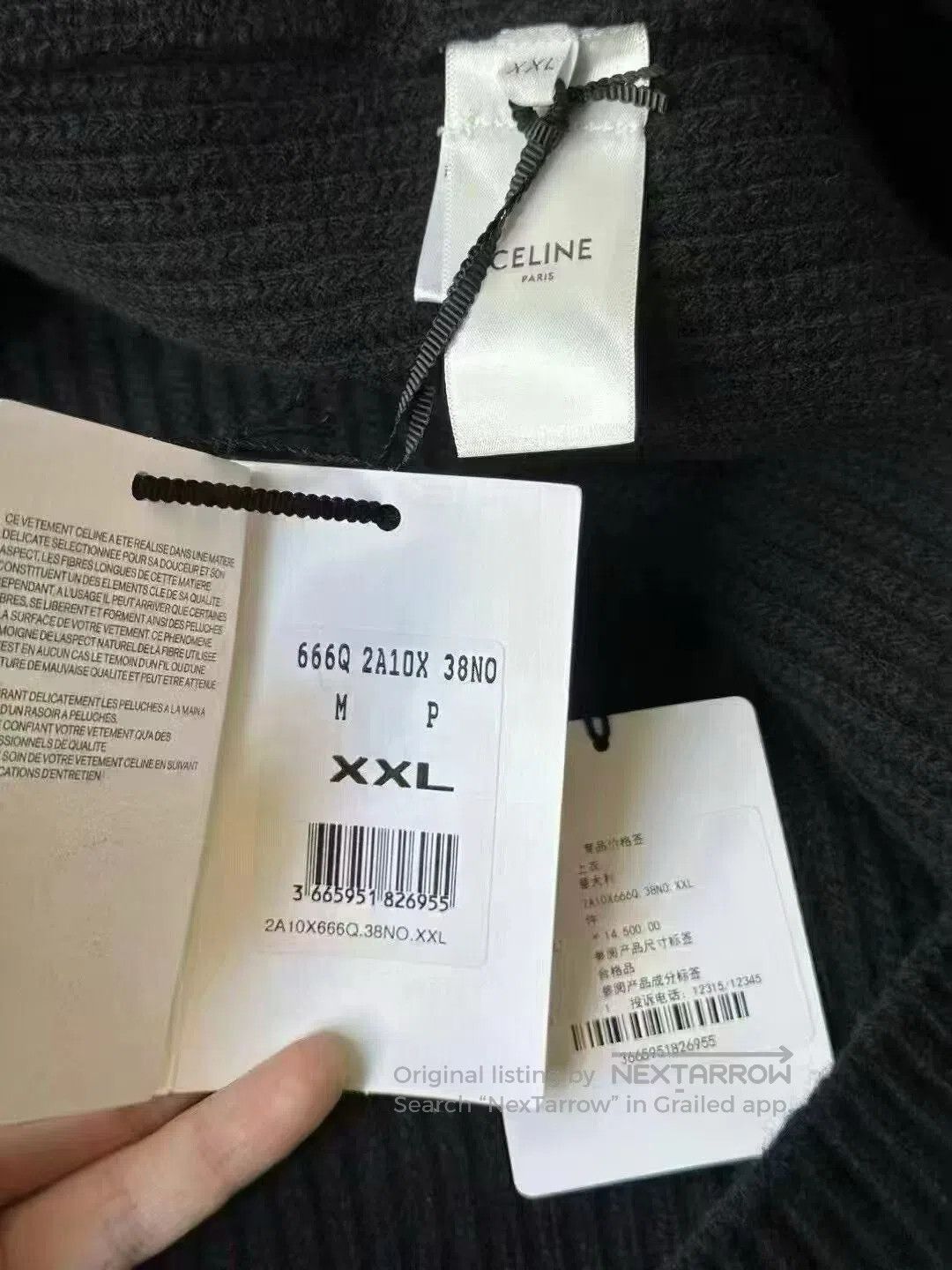 Celine Celine Gradient Sequin Wool Knit Hoodie. Size M / US 6-8 / IT 42-44 - 2 Thumbnail