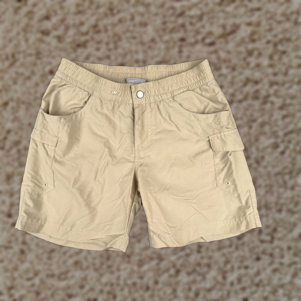 Vintage Columbia Women's Cargo Shorts XS Beige Nylon Elastic Waist Casual Activewear Travel Workwear 6 in Inseam Size 26" / US 2 / IT 38 - 1 Thumbnail
