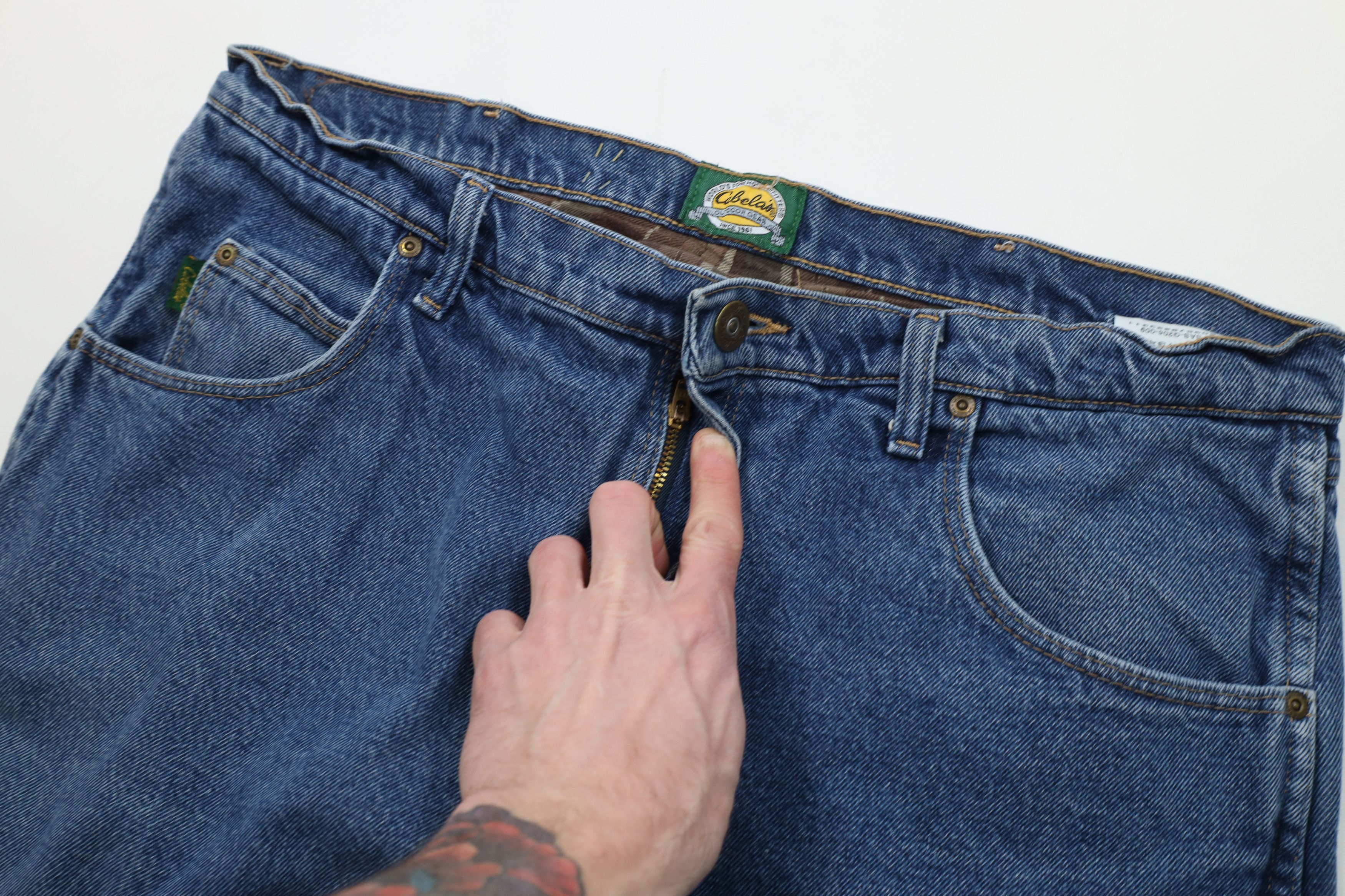 Cabelas Vintage Cabelas Flannel Lined Relaxed Fit Denim Jeans Blue Size US 38 / EU 54 - 8 Thumbnail