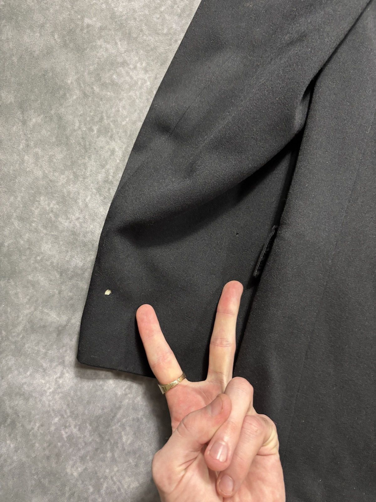 Givenchy 1950s Suit Jacket True Vintage Wool Blazer Tuxedo Heavy Size 40R - 12 Thumbnail
