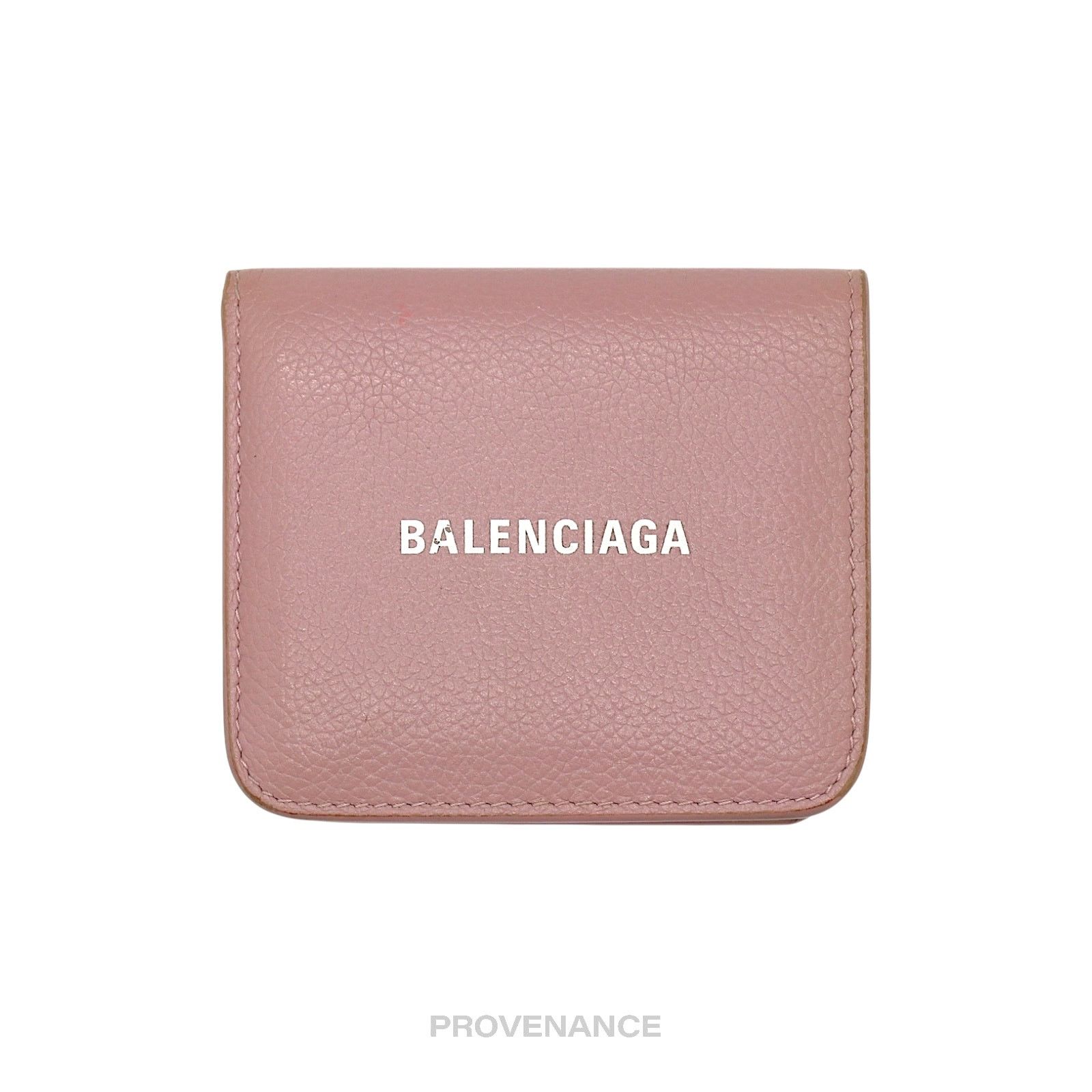 Balenciaga 🔴 Balenciaga Logo Snap Wallet - Powder Pink Leather Size ONE SIZE - 1 Thumbnail