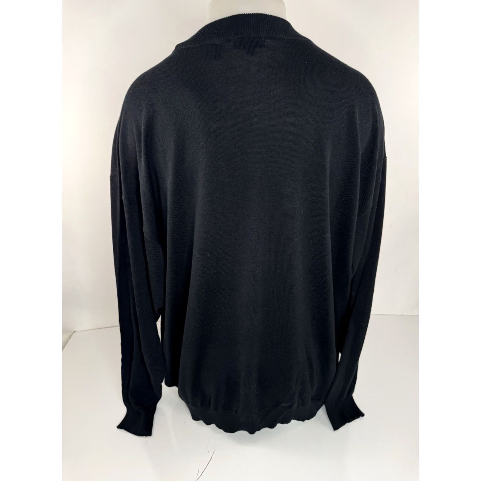 Vintage GENELLI Silk Knit Sweater 5XL Mens Black Pullover Knit EXCELLENT Size US XXL / EU 58 / 5 - 2 Thumbnail
