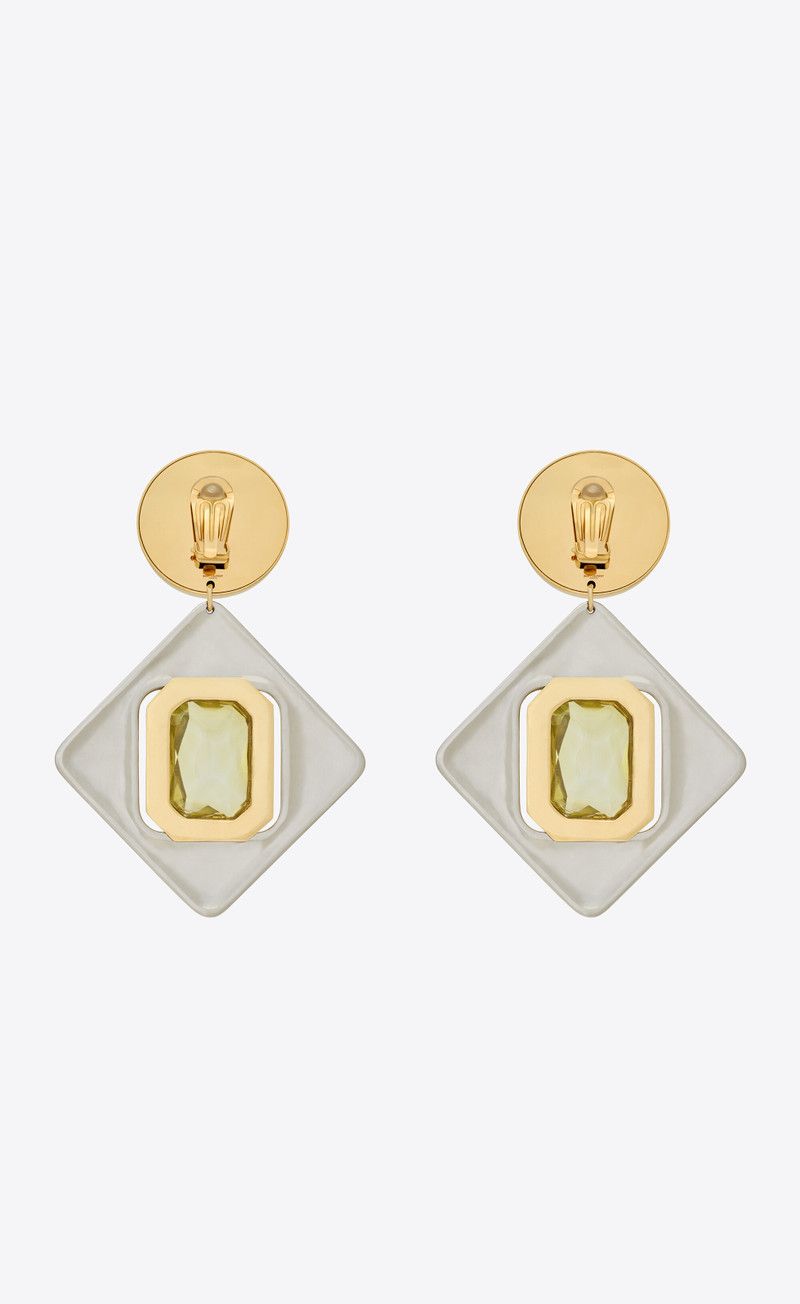Saint Laurent Paris o1bcso1str0226 Size:OS/Geometric Earrings in Silver/Golden Size ONE SIZE - 2 Thumbnail