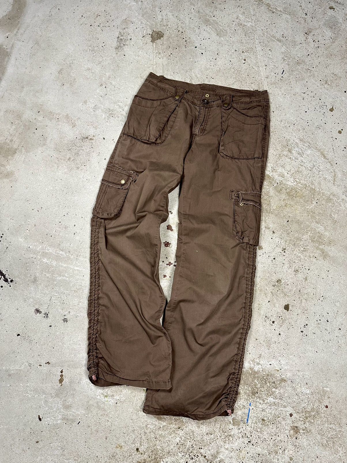 If Six Was Nine × Japanese Brand × Vintage Vintage Y2K Brown Cargo Flare Pants Baggy Size US 29 - 12 Thumbnail