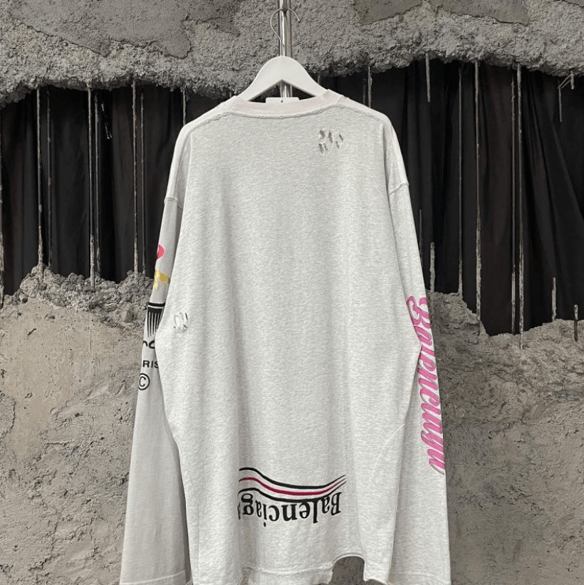Balenciaga Balenciaga Oversized Long-Sleeve T-Shirt 3M Size US L / EU 52-54 / 3 - 2 Thumbnail