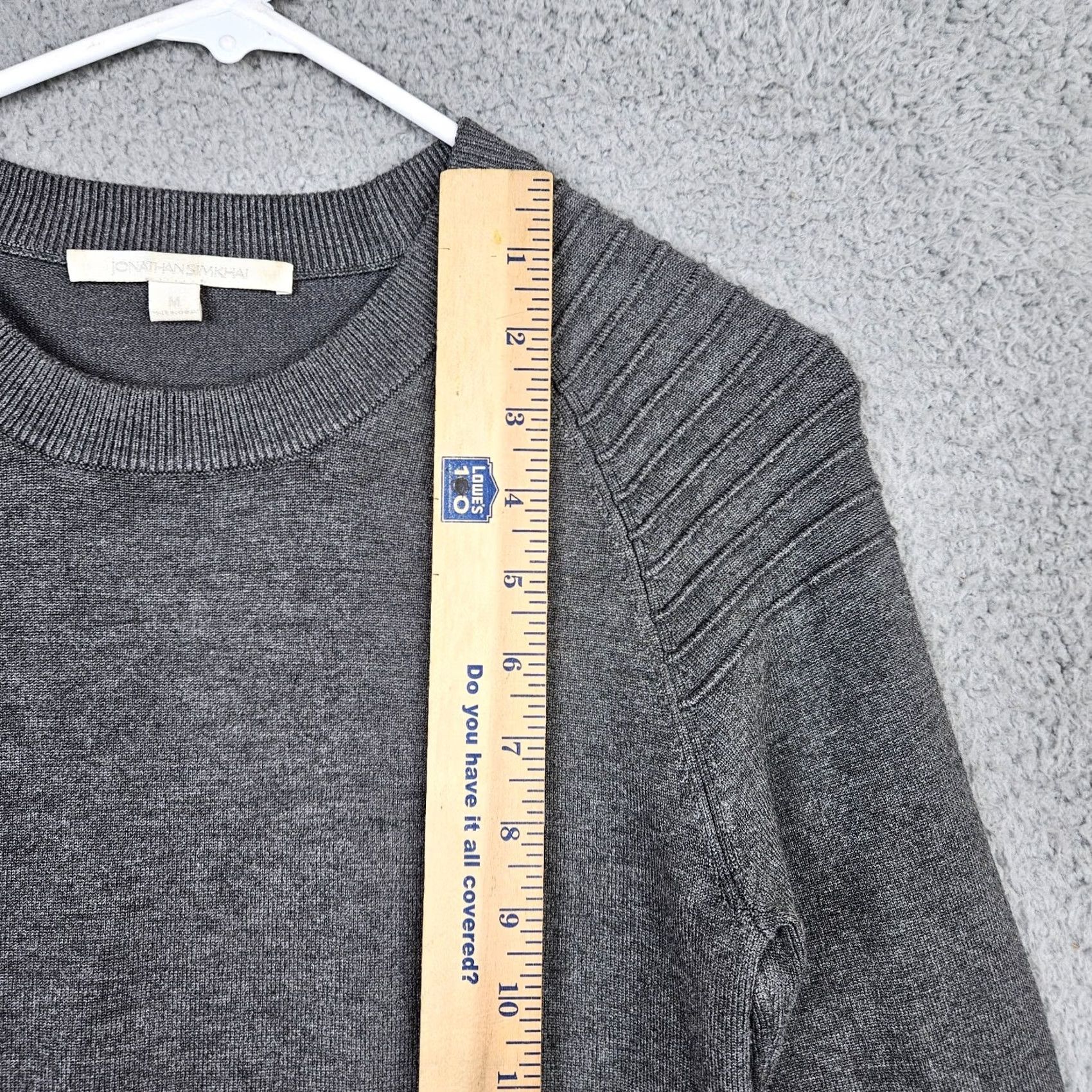 Jonathan Simkhai JONATHAN SIMKHAI Women's Gray Sweater Long Sleeve Crew Neck Knit Pullover Size M Modern Casual Indoor Wear Womens Size M / US 6-8 / IT 42-44 - 3 Thumbnail