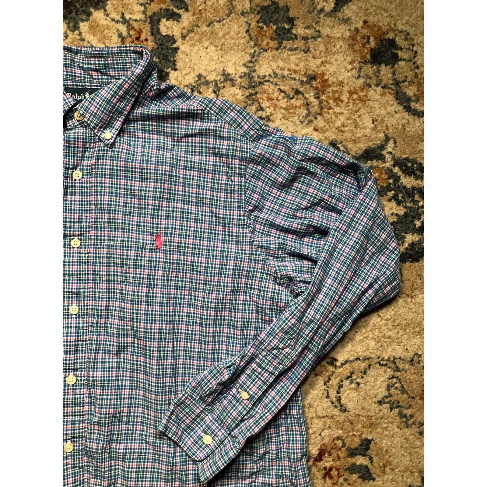 Ralph Lauren Ralph Lauren Shirt Mens Large Multicolor Madras Plaid Classic Fit Button-Up Long Sleeve Collared Logo Embroidered Cotton Woven Casual Business Size US L / EU 52-54 / 3 - 4 Thumbnail
