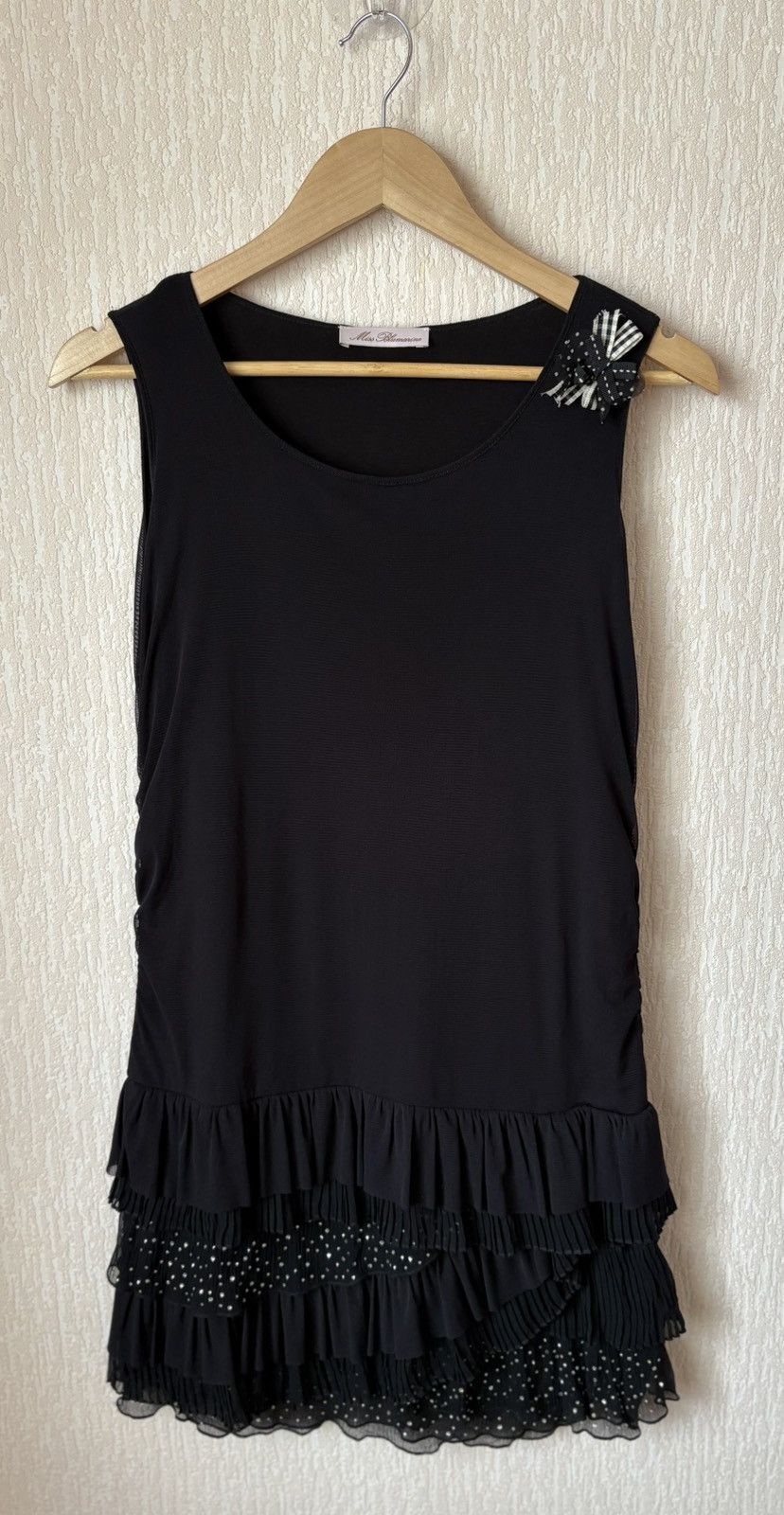 Blumarine Miss Blumarine Black Sleeveless Dress Ruffle Hem Size 14 Size XL / US 12-14 / IT 48-50 - 1 Thumbnail