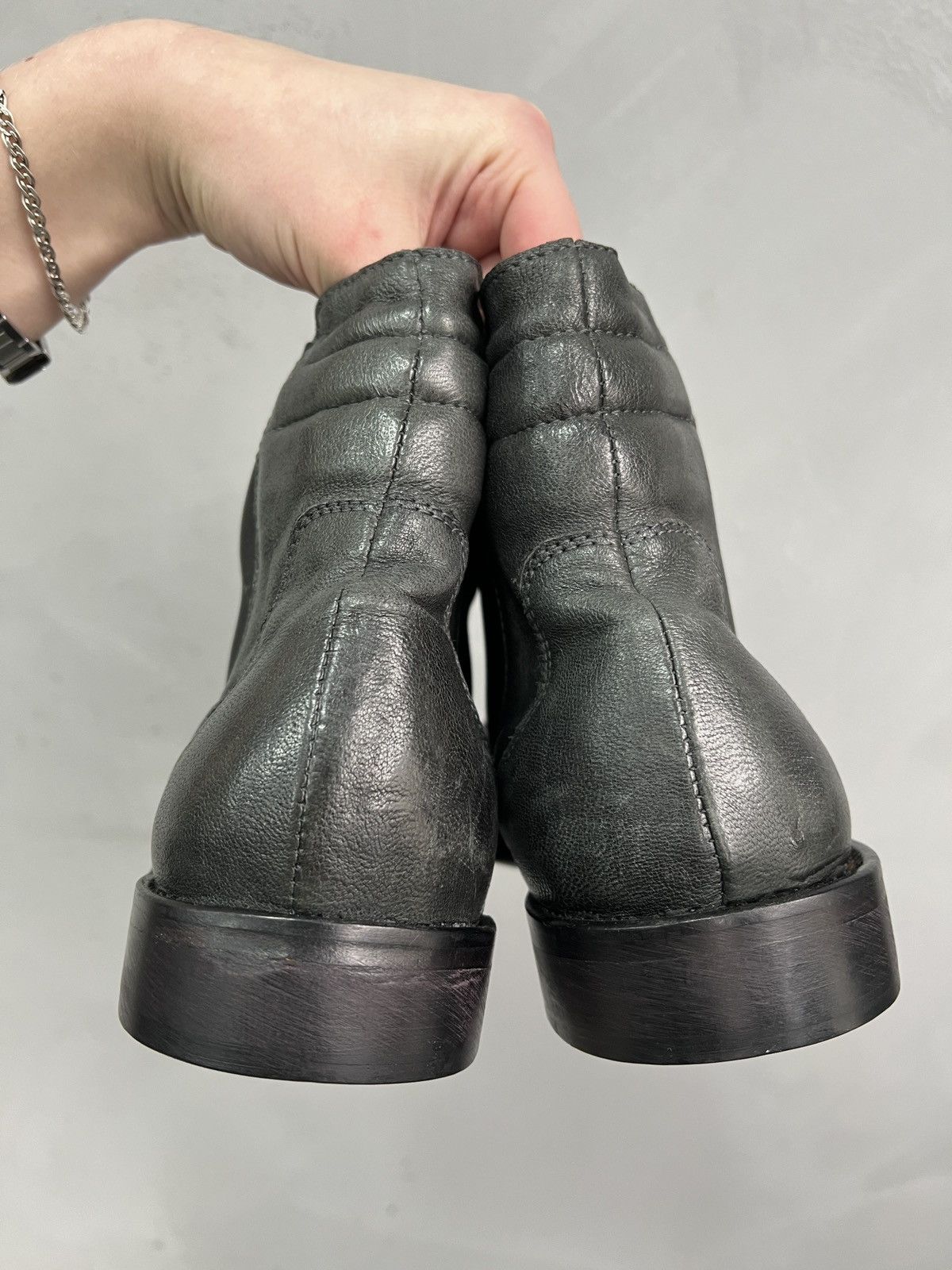 Hedi Slimane Guidi style ankle leather moto boots hype avant garde Size US 12 / EU 45 - 7 Thumbnail