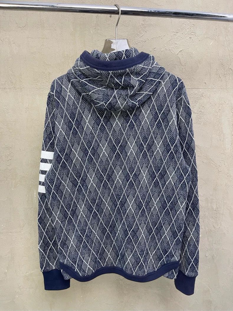 Thom Browne Thom browne Blue-gray diamond plaid four-striped button kni Size US S / EU 44-46 / 1 - 4 Thumbnail