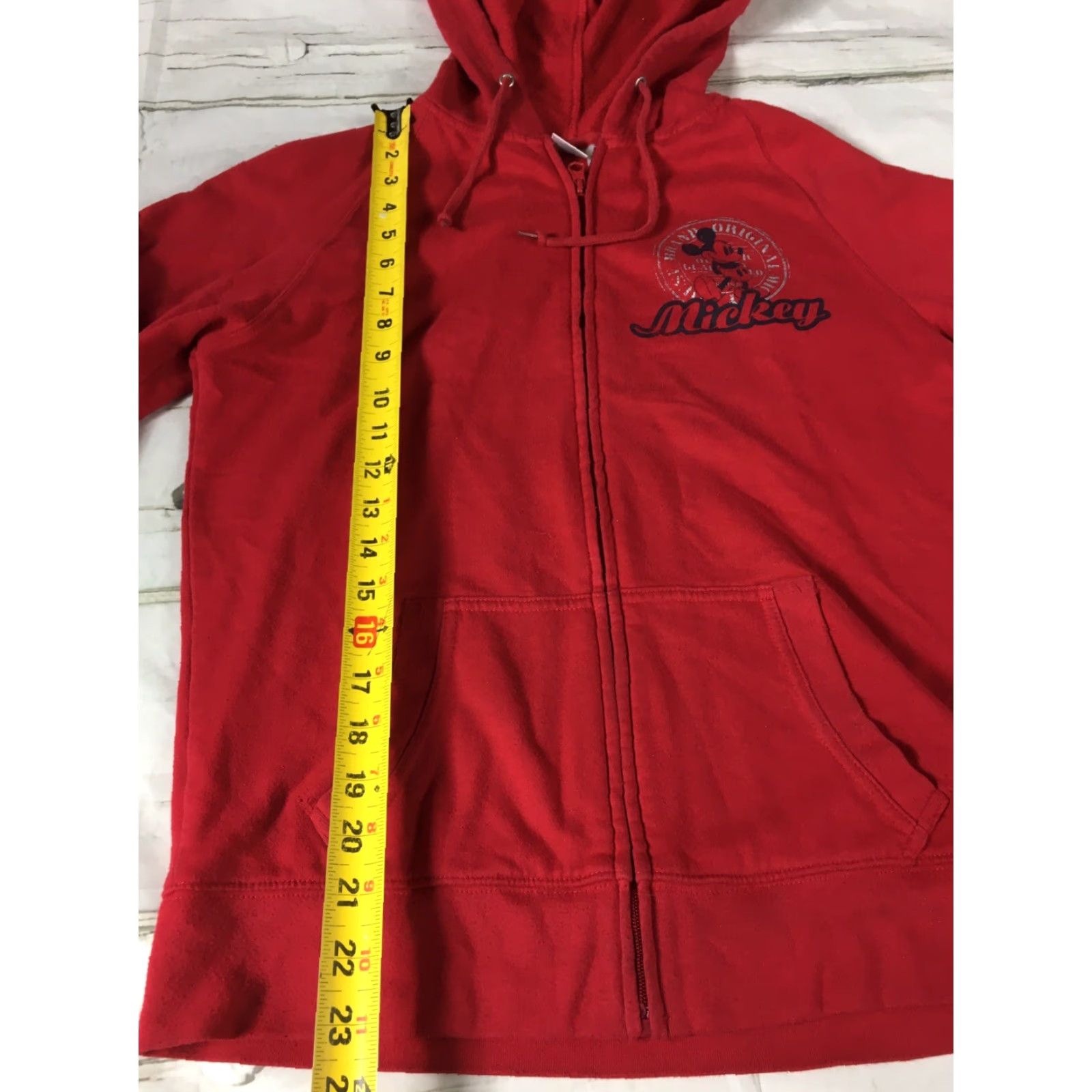 Disney VINTAGE Disney Mickey Mouse Juniors Hoodie Sweatshirt Sz L 11/13 Red Womens Mens Girls Boys EUC Size L / US 10 / IT 46 - 7 Thumbnail