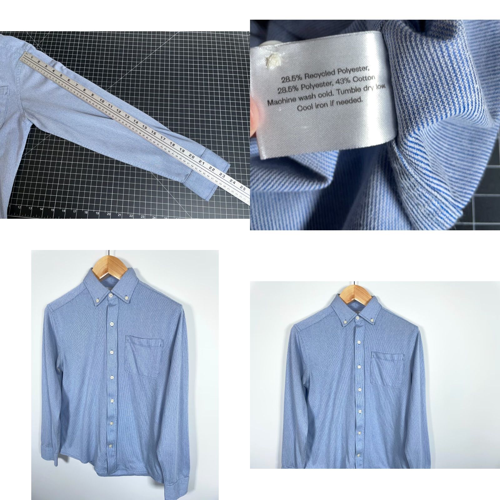 Vintage Ministry of Supply Long Sleeve Shirt Men's Small Light Blue Cotton Blend Size US S / EU 44-46 / 1 - 8 Thumbnail