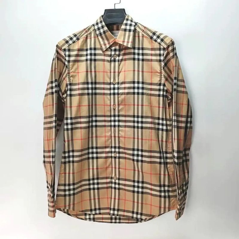 Burberry Burberry Khaki Long Sleeve Men's Shirt Size US L / EU 52-54 / 3 - 1 Thumbnail