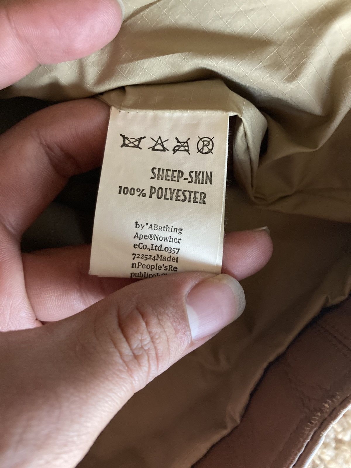 Bape 2000 Bape Leather Sheepskin Biker Rider Tan Jacket 90s Nigo Size US S / EU 44-46 / 1 - 8 Thumbnail