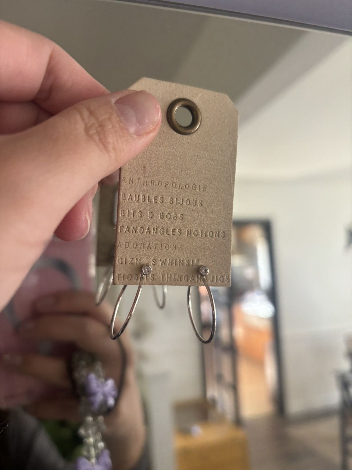 Anthropologie Small Anthropologie silver Thin Hoop Earrings Size ONE SIZE - 5 Thumbnail