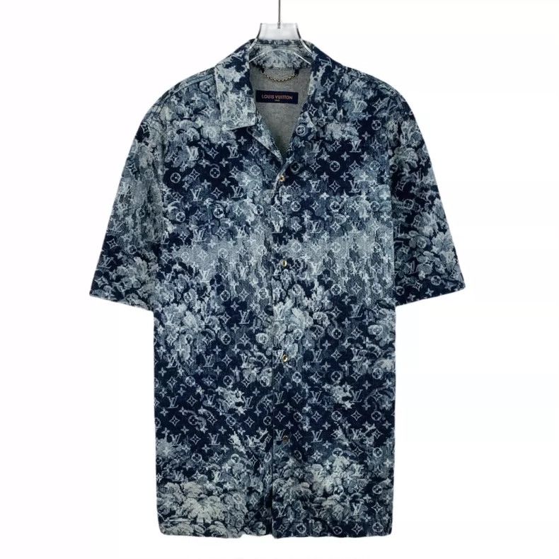 Louis Vuitton Louis Vuitton Blue tie-dye logo presbyopic full print cott Size US M / EU 48-50 / 2 - 1 Thumbnail