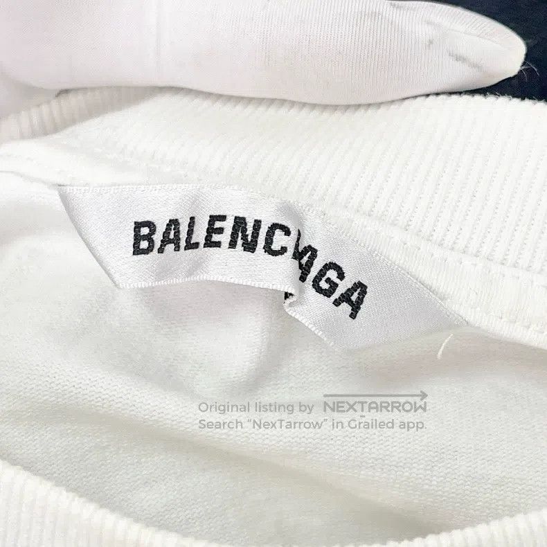 Balenciaga Balenciaga White Collar Letter Short Sleeve Size US XS / EU 42 / 0 - 7 Thumbnail