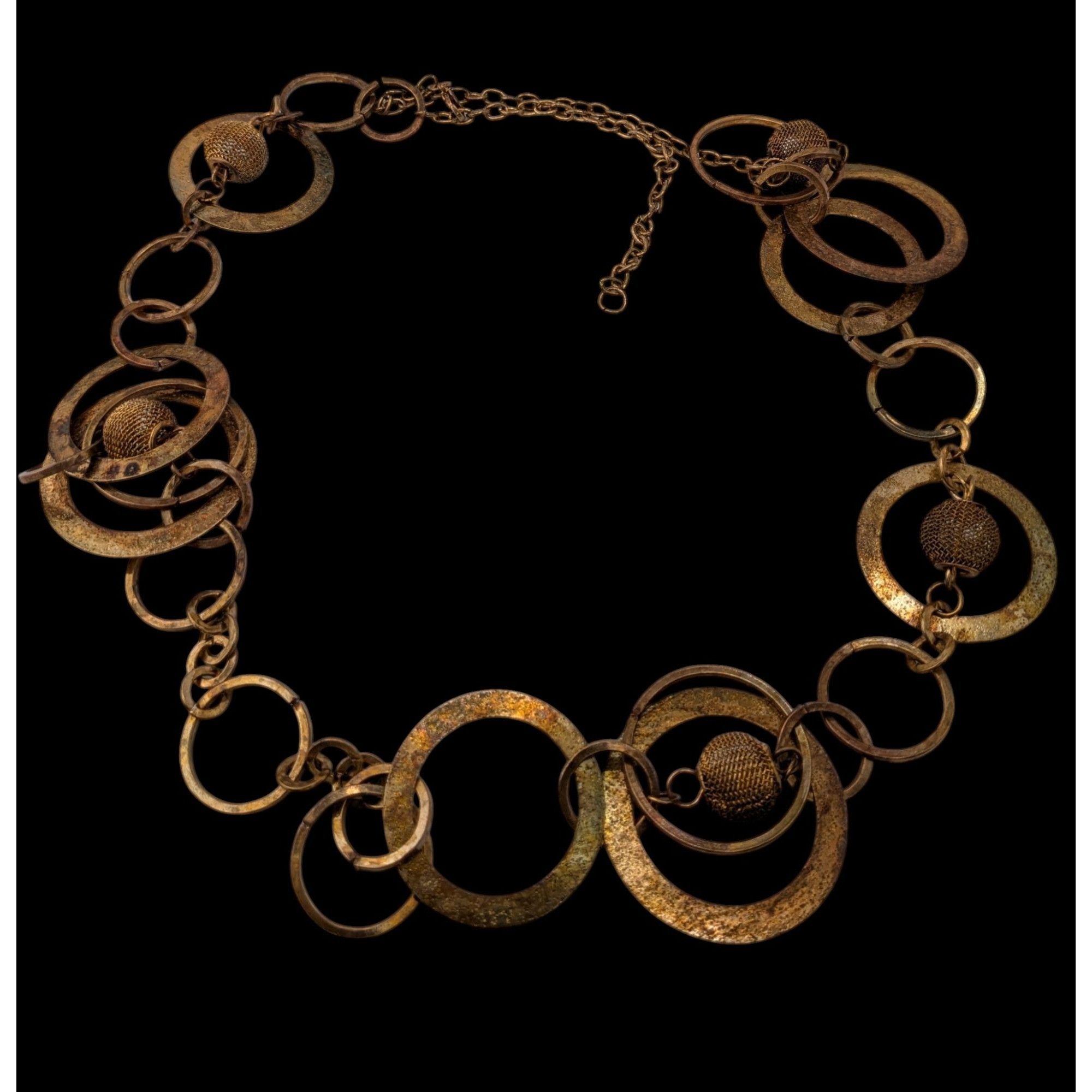 Other Vintage Glam Gold/Copper-Toned Statement Necklace With Textu Size ONE SIZE - 1 Thumbnail