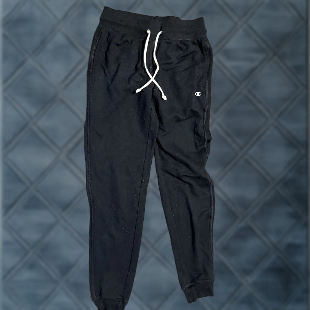 Vintage VINTAGE Reverse Champion Women XS Sweatpants Tapered Black Activewear Slim Fit Reversible Cotton Size 26" / US 2 / IT 38 - 1 Thumbnail