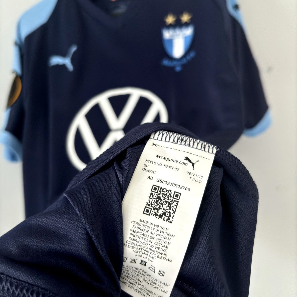 Puma 2019 2020 GAME WORN Malmö Sweden Puma Home Soccer Jersey Size US M / EU 48-50 / 2 - 8 Thumbnail