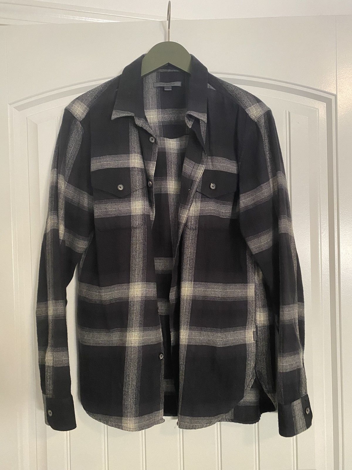 John Varvatos Black White Runway Flannel