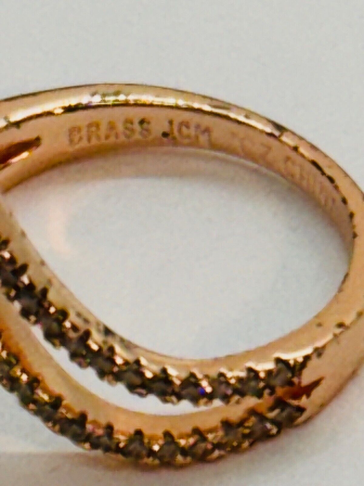Other Designer JCM Brass CZ Modern Double Chevron Ring Sz 8 Size ONE SIZE - 3 Thumbnail