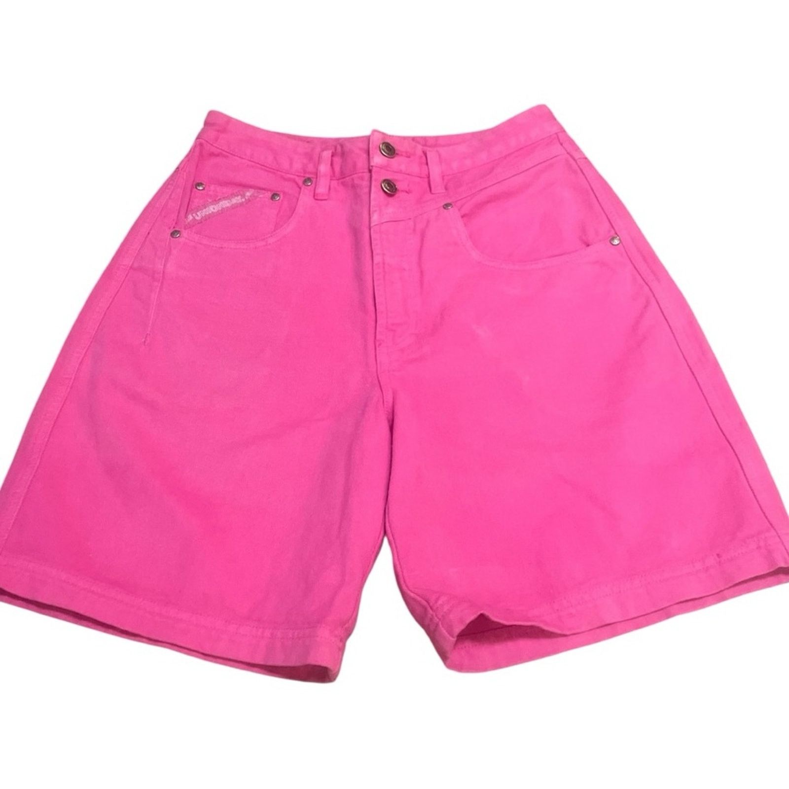 UNIONBAY UNIONBAY Vintage Hot Pink High Waisted Denim Mom Shorts Size 28" / US 6 / IT 42 - 2 Thumbnail