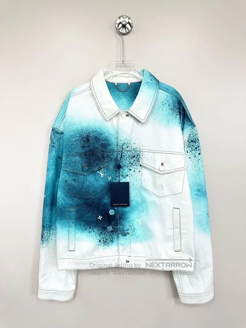 Louis Vuitton Louis Vuitton White starry sky ink-splashing denim jacket Size US L / EU 52-54 / 3 - 1 Thumbnail