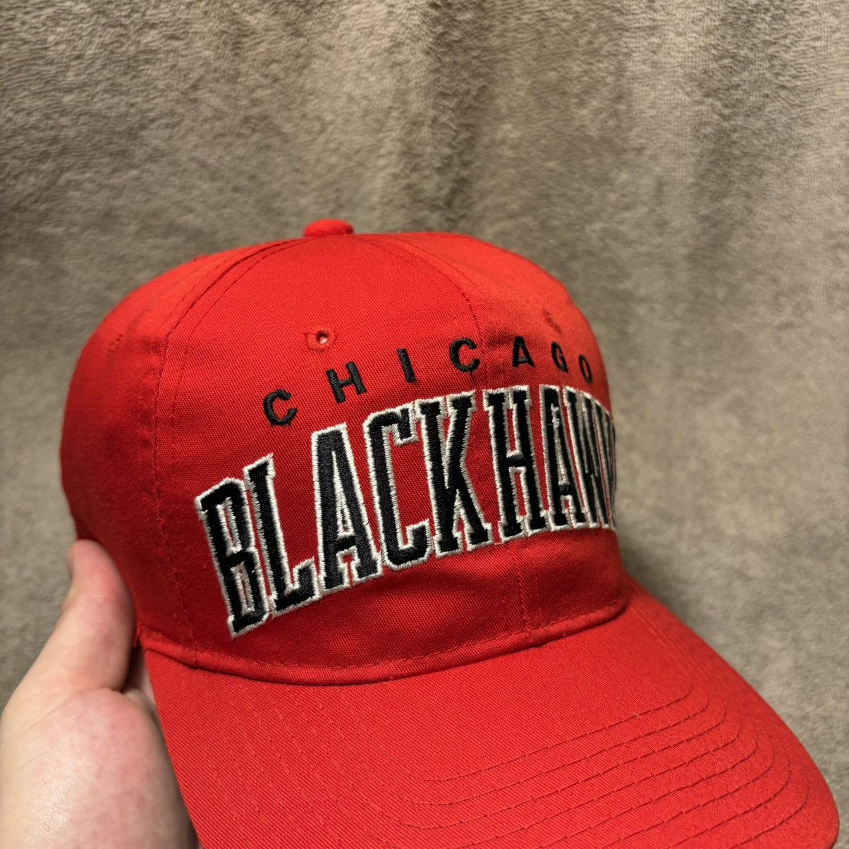 Starter Vintage 90s Chicago Blackhawks Starter Snapback Hat NHL Red Size ONE SIZE - 3 Thumbnail