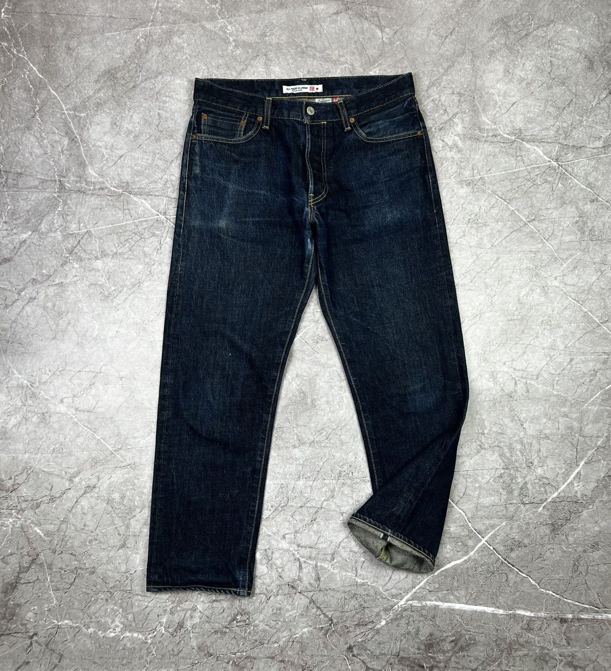 Blue Blue Japan × Japanese Brand × Uniqlo Uniqlo All Made in Japan Selvedge Navy Denim Pants Size US 32 / EU 48 - 2 Thumbnail