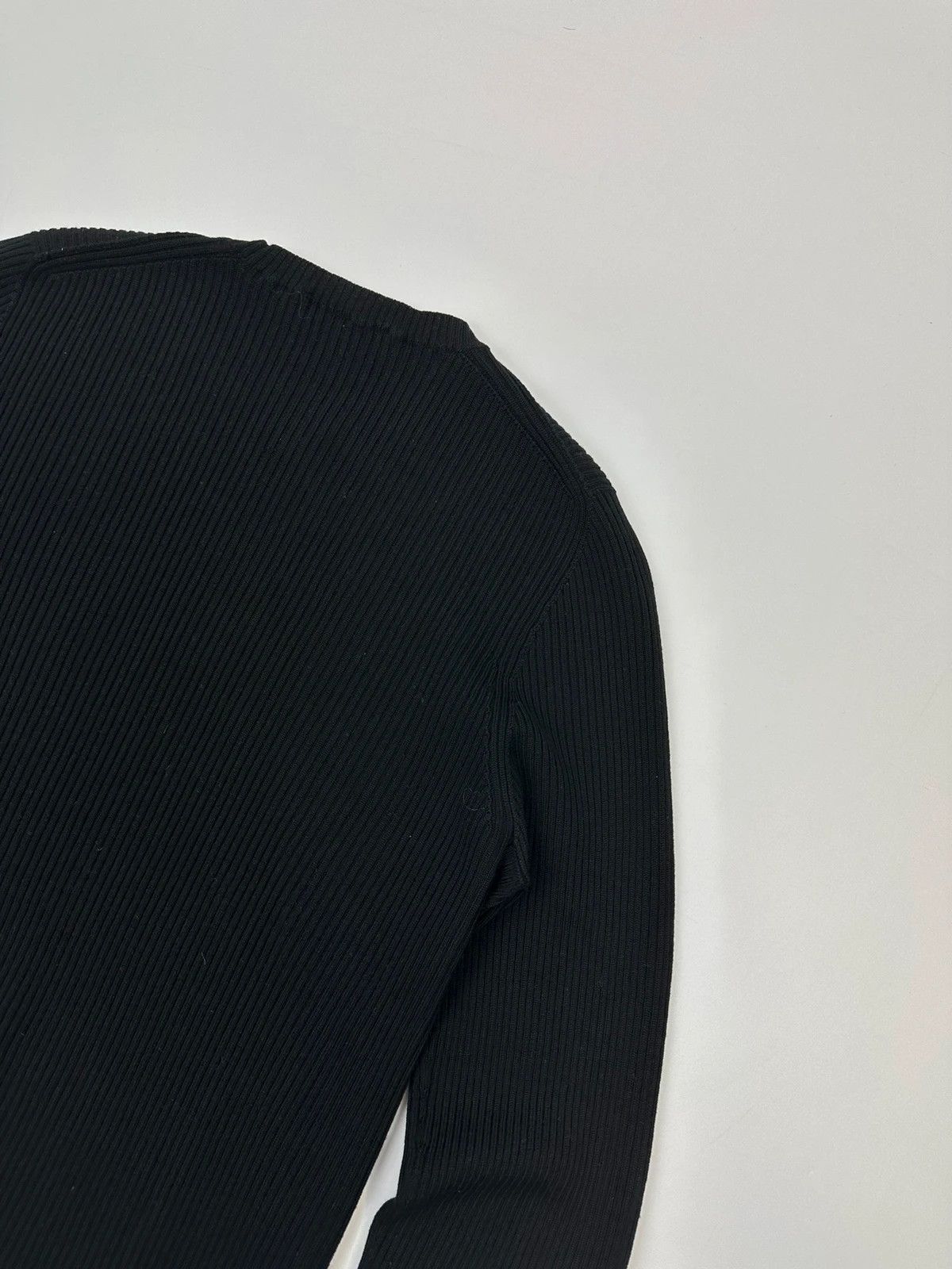 Prada Prada Milano 00’s Black Ribbed Wool & Silk Longlseeves Size S / US 4 / IT 40 - 6 Thumbnail
