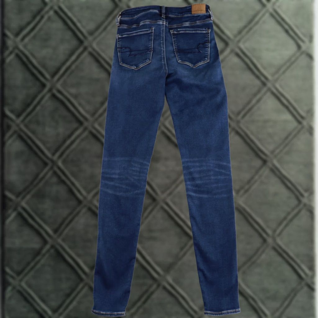 American Eagle Outfitters American Eagle Hi Rise Jegging Women's Size 6 Distressed Stretch Denim Jeans Blue Medium 90s Not Applicable Size 28" / US 6 / IT 42 - 1 Thumbnail