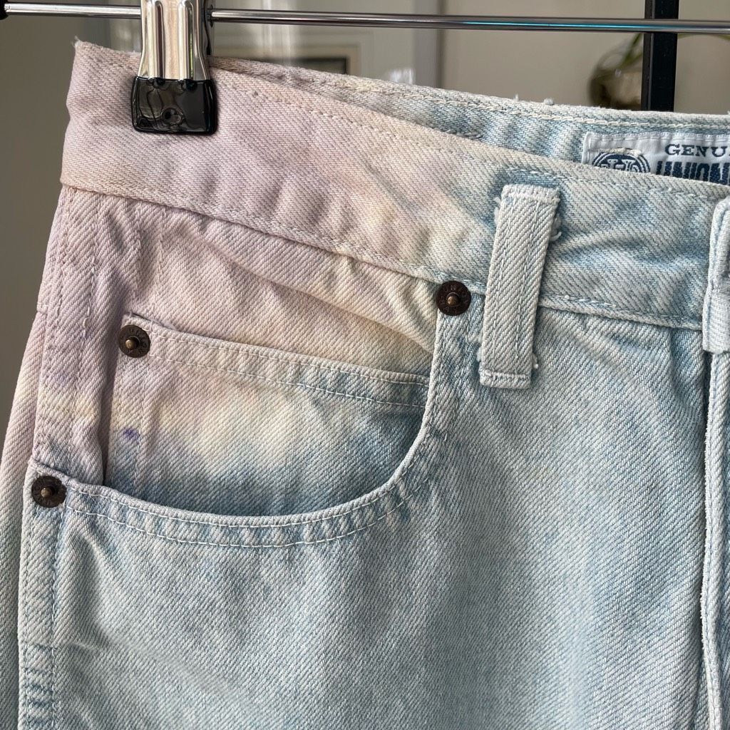 Vintage NWT NOS Vintage 90s Union Bay High Rise Tie Dye Denim Shorts Size 26" / US 2 / IT 38 - 3 Thumbnail