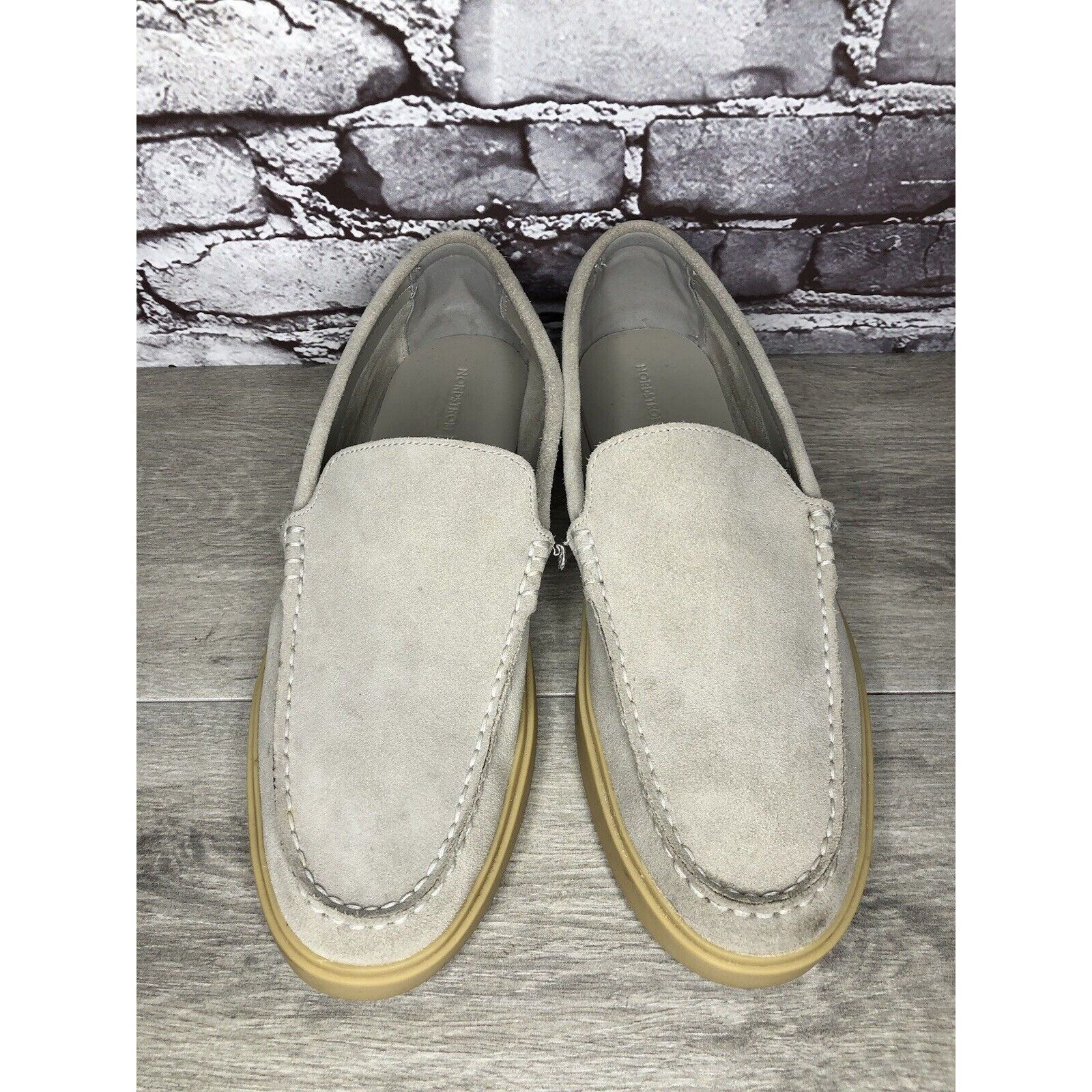 Nordstrom Nordstrom Ortholite NOEZRA-LEA Light Gray Suede Loafers Shoe Size US 11 / EU 44 - 2 Thumbnail