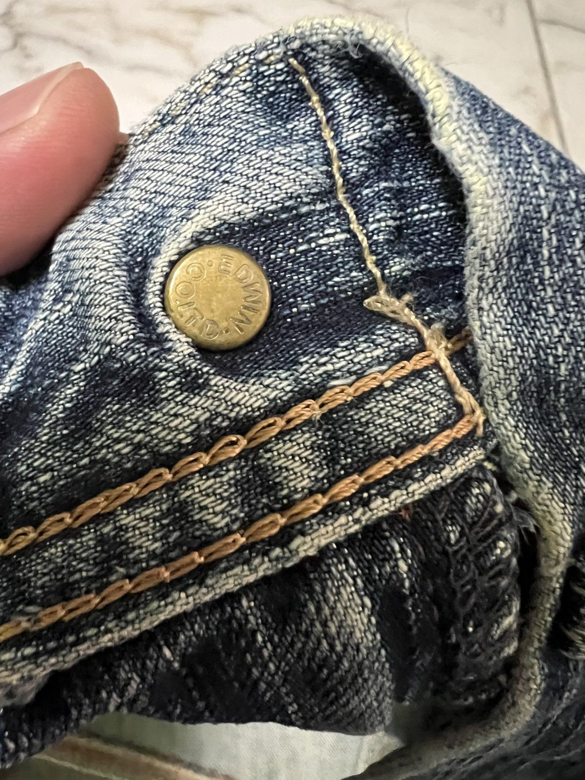14th Addiction × Edwin × If Six Was Nine 💥Baggy💥Vintage Edwin E-Function Washed Distress Jean Size US 34 / EU 50 - 15 Thumbnail