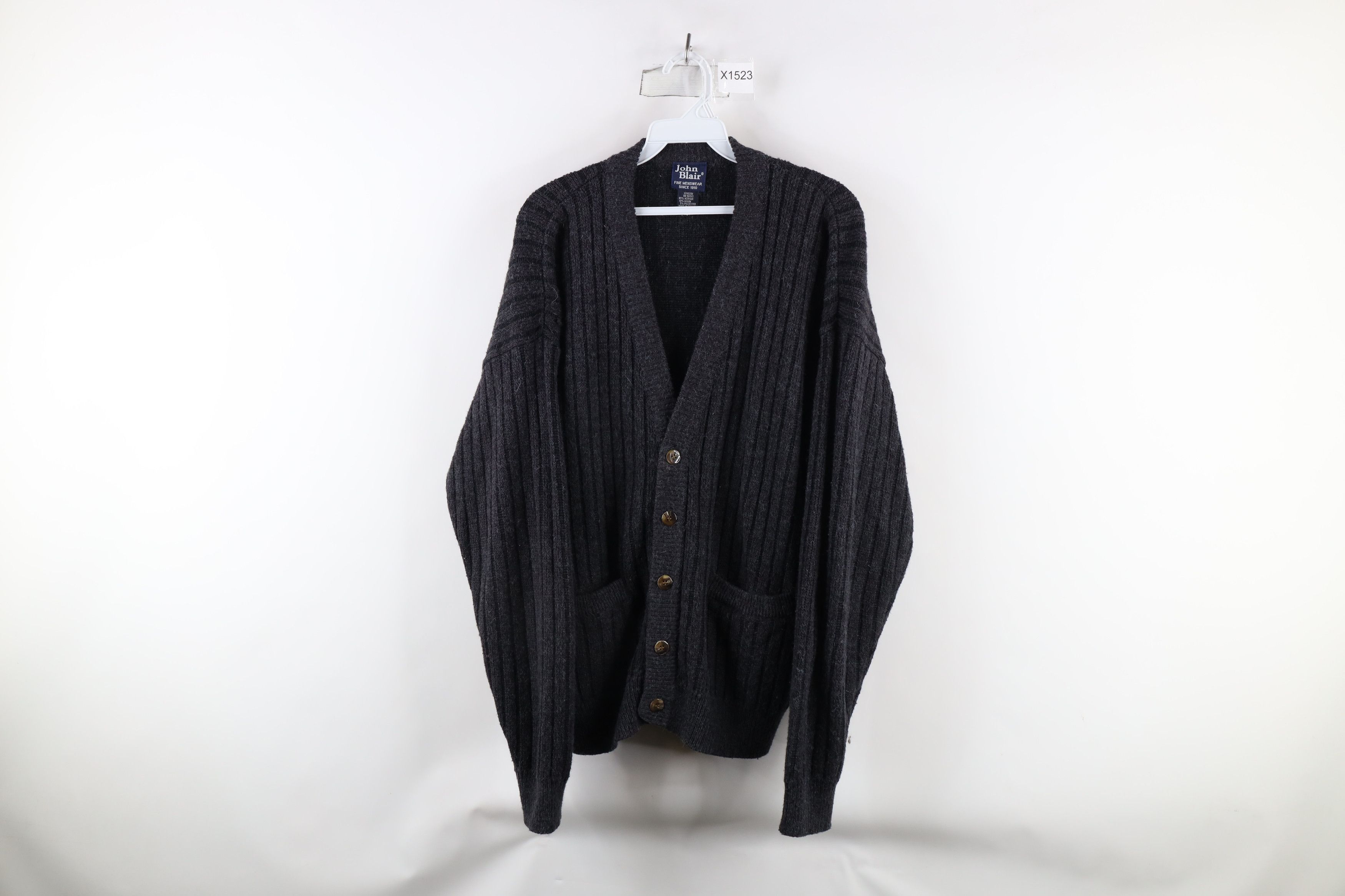 Vintage Vintage 90s Streetwear Chunky Ribbed Knit Cardigan Sweater Size US M / EU 48-50 / 2 - 1 Thumbnail