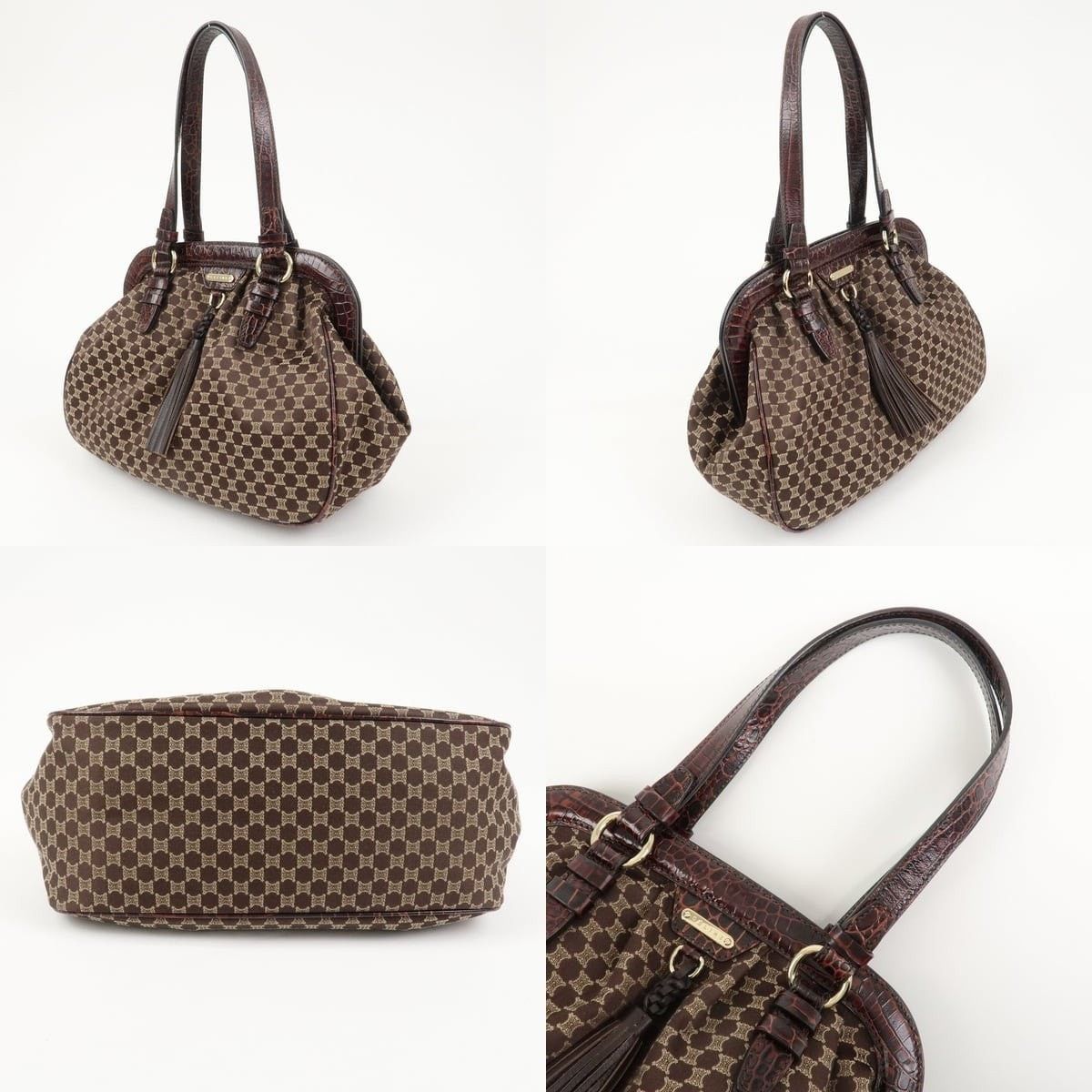 Celine Celine Macadam Triomphe Coated Canvas Shoulder Bag Brown Size ONE SIZE - 3 Thumbnail