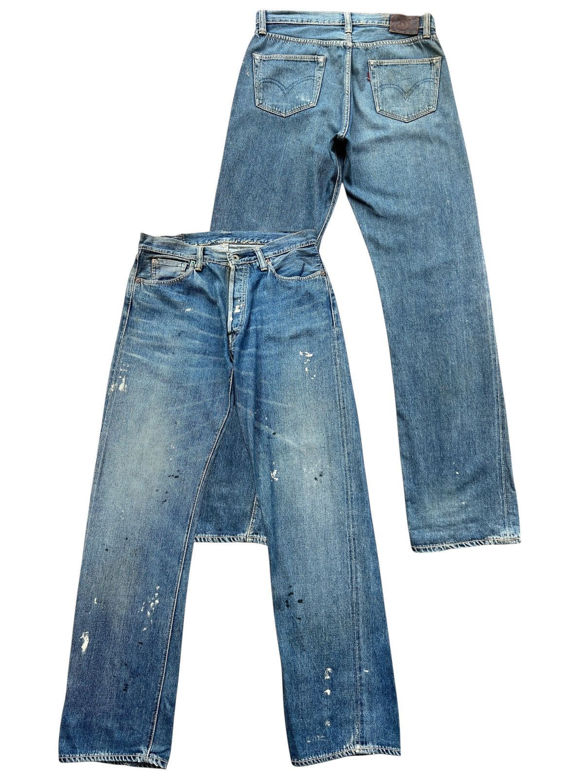 Vintage 80s Japanese Selvedge Distressed Denim Jeans 33x34