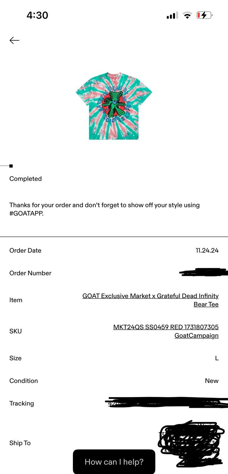 Grateful Dead × Market GOAT Exclusive Market x Grateful Dead Infinity Bear Tee Size US L / EU 52-54 / 3 - 6 Thumbnail