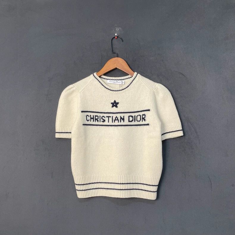 Dior Dior Beige five-pointed star knitted short sleeves Size XS / US 0-2 / IT 36-38 - 1 Thumbnail