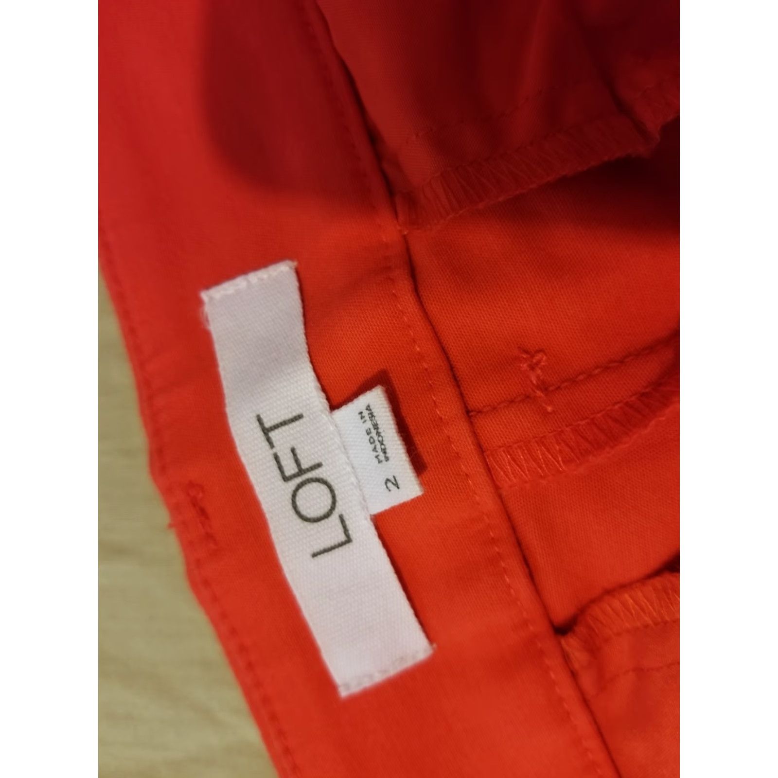 Ann Taylor Womens Ann Taylor Pants Khaki Orange Chino Flat Front Cotton 2 Dress Slacks Trousers Collection Womens Size 26" / US 2 / IT 38 - 3 Thumbnail