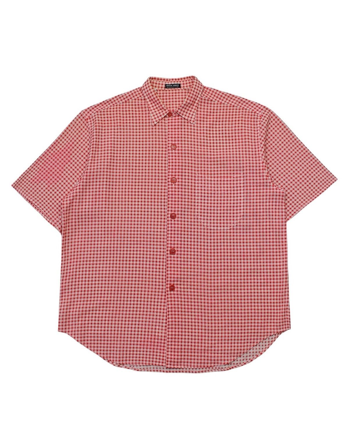 1990S GIORGIO ARMANI GINGHAM SHORT SLEEVE SHIRT