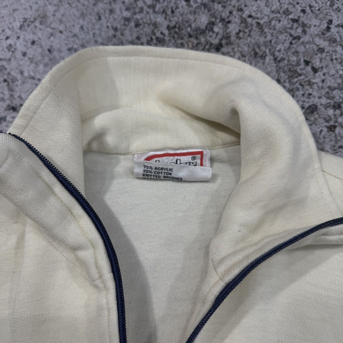 Vintage 80s Cotton Acrylic Striped Zip Up Track Jacket ERD Raimundo Size US L / EU 52-54 / 3 - 9 Thumbnail