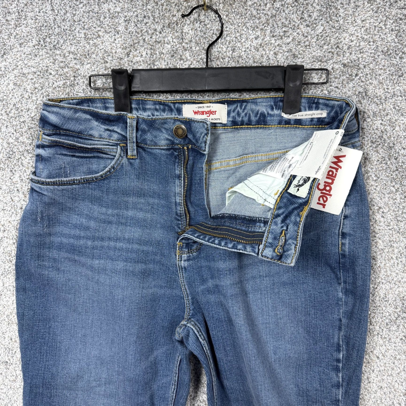 Wrangler Wrangler Jeans Womens High Rise True Straight Crop 29x24 Blue Stretch Denim 8/29 Size 30" / US 8 / IT 44 - 6 Thumbnail