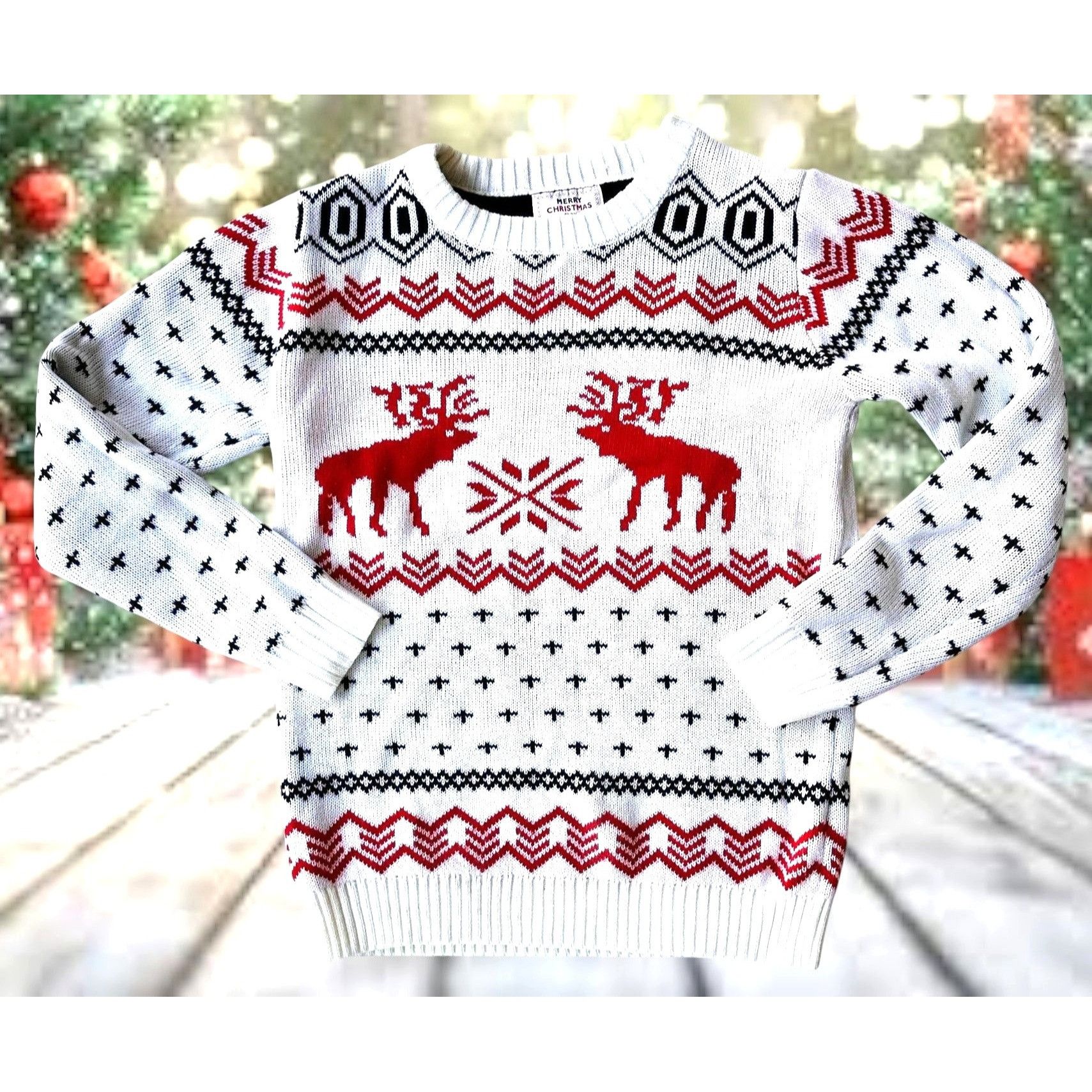 Other v28 Ugly Christmas Reindeer Sweater Unisex Large Winter Merr Size US L / EU 52-54 / 3 - 4 Thumbnail