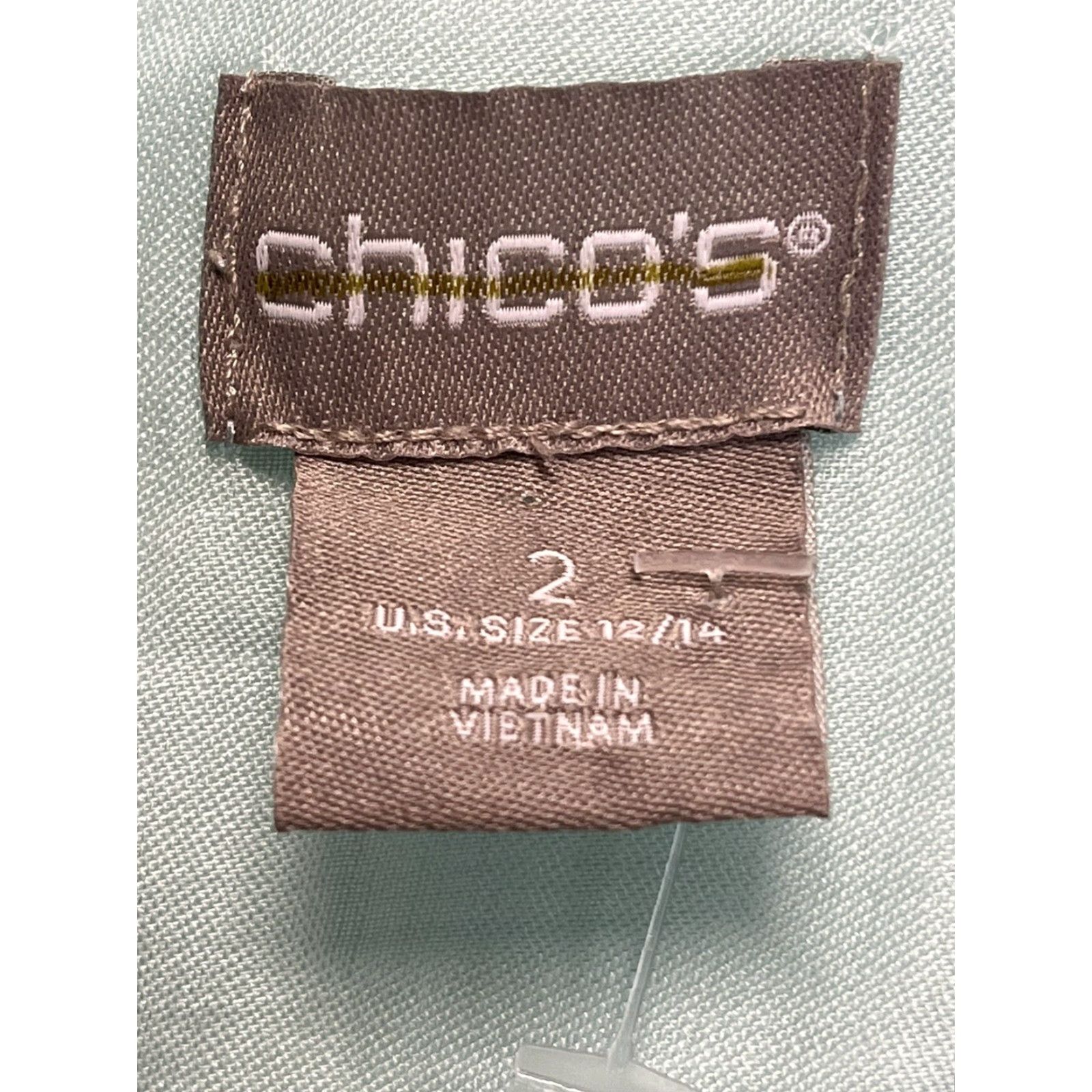 Vintage NEW! Chico's Sheer Aqua Grosgrain Trim Tunic Shirt Dress Size L Beach Womens Size L / US 10 / IT 46 - 5 Thumbnail