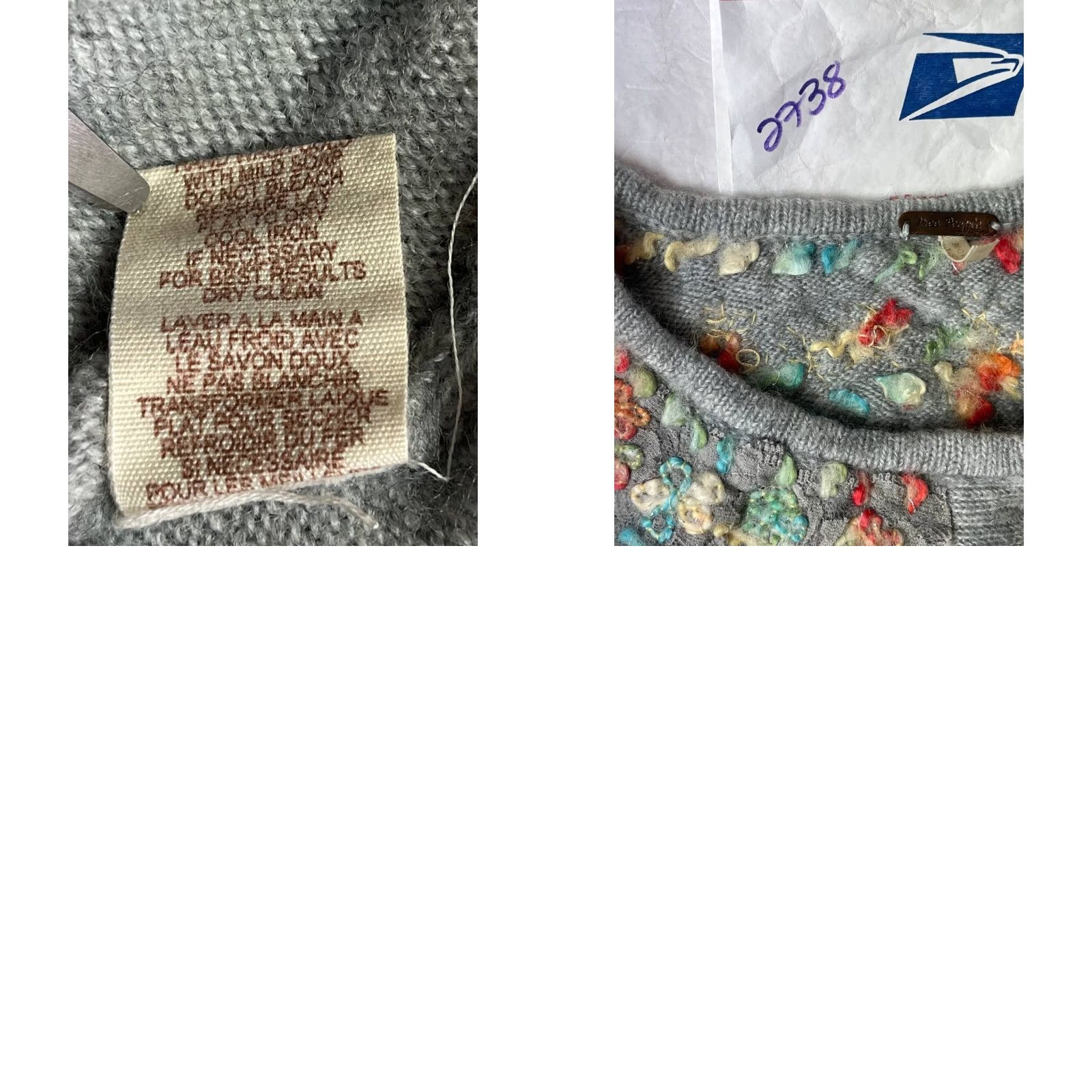 Free People Free People Wool Blend Pullover Sweater Floral Embroidered Women Large Gray Raglan Sleeve Round Neck Bohemian Size L / US 10 / IT 46 - 9 Thumbnail