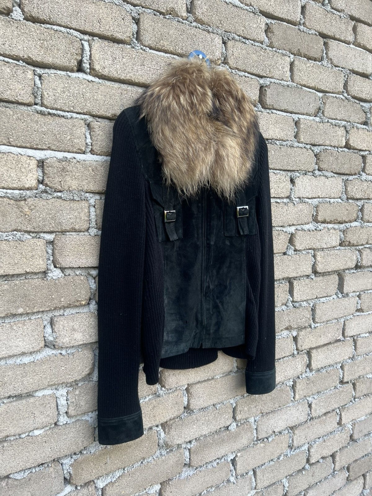 Japanese Brand Transwork Fur Collar Hybrid Cotton Leather Jacket Size S / US 4 / IT 40 - 3 Thumbnail