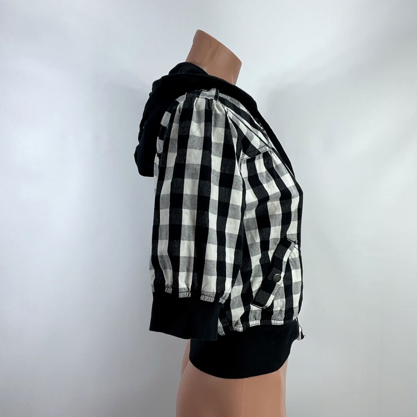 Vintage Mudd Vintage Vest Y2K 90s Jacket L Cropped Plaid Checkered Hooded Zip Size L / US 10 / IT 46 - 4 Thumbnail