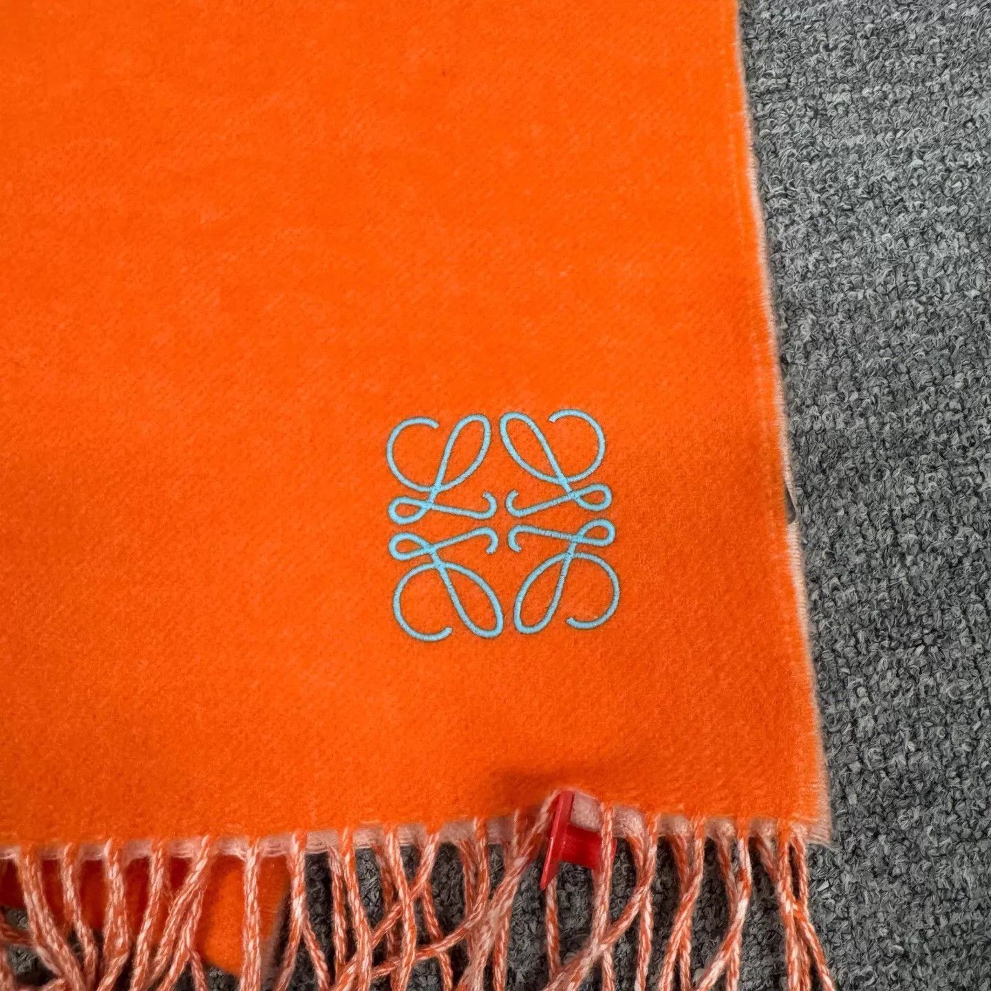 Loewe Loewe Orange-Pink Tassel Wool-Cashmere Scarf 99 New Size ONE SIZE - 3 Thumbnail